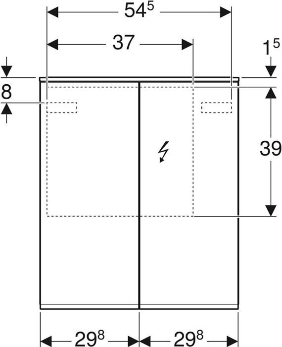 Geberit Spiegelschrank OPTION PLUS mit Beleuchtung, 2 Türen