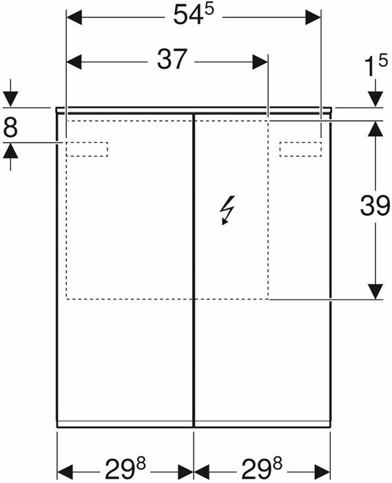 Geberit Spiegelschrank OPTION PLUS mit Beleuchtung, 2 Türen