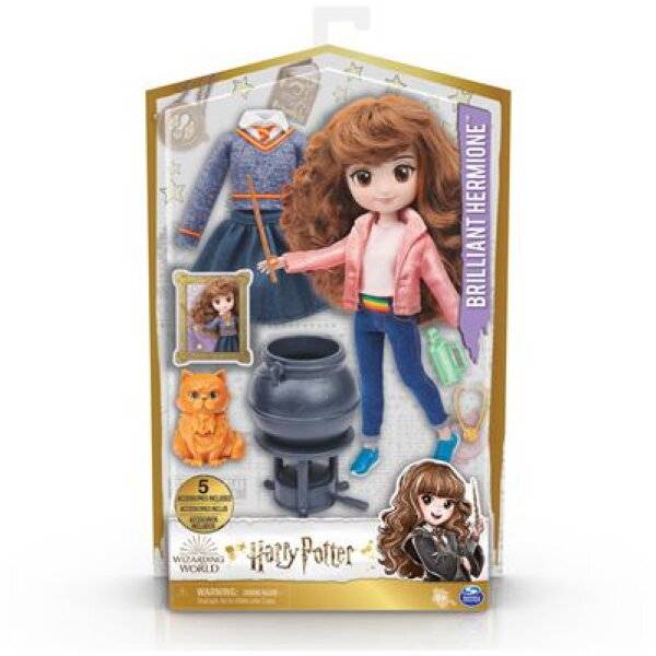 Wizarding World Harry Potter - Brillante Hermine Granger (20,3 cm, mit 5 Zubehörteilen und 2 Outfits)