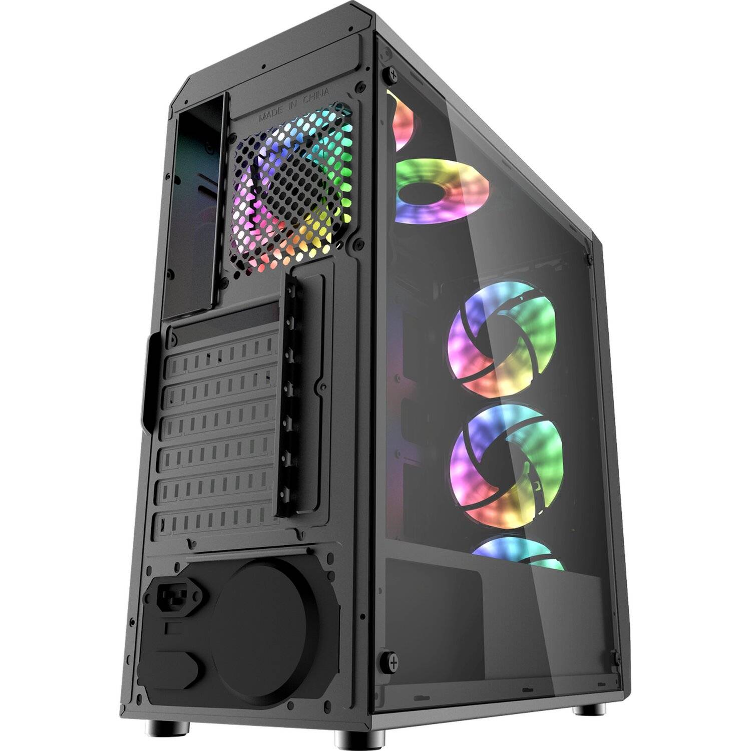 Darkflash Water Square 5 Tower USB3.0 Gamer PC-Gehäuse bis zu 8 Lüfter Seitenwand aus Gehärtetes Glas RGB Beleuchtung
