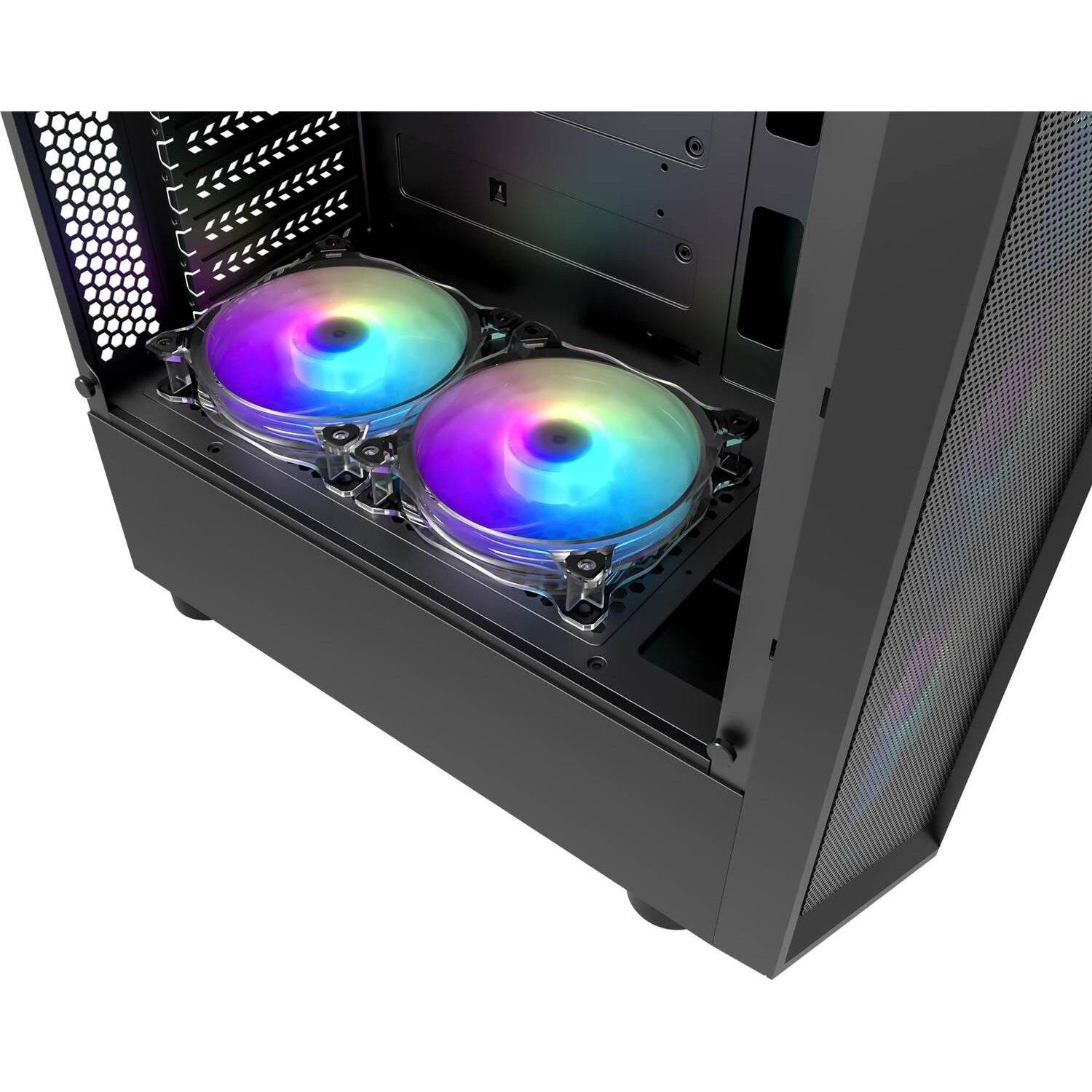 Darkflash Wave Tower USB3.0 Computer Gamer PC-Gehäuse bis zu 5 Lüfter Seitenwand aus Gehärtetes Glas RGB Beleuchtung
