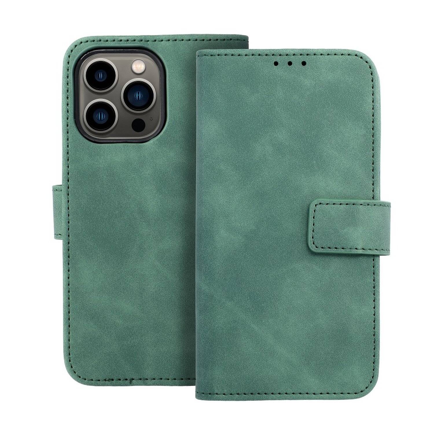 Tasche Holster TENDER Buch Schutzhülle Magnet Standfunktion Hülle kompatibel mit iPhone 13 Grün