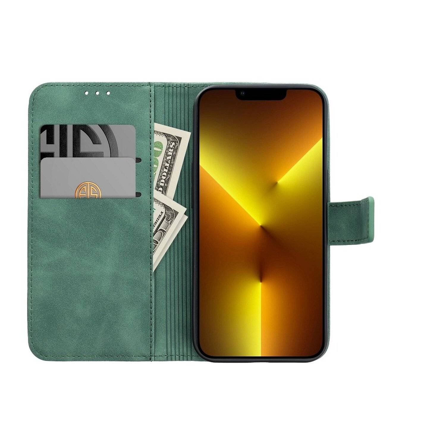 Tasche Holster TENDER Buch Schutzhülle Magnet Standfunktion Hülle kompatibel mit Samsung Galaxy A13 5G Grün