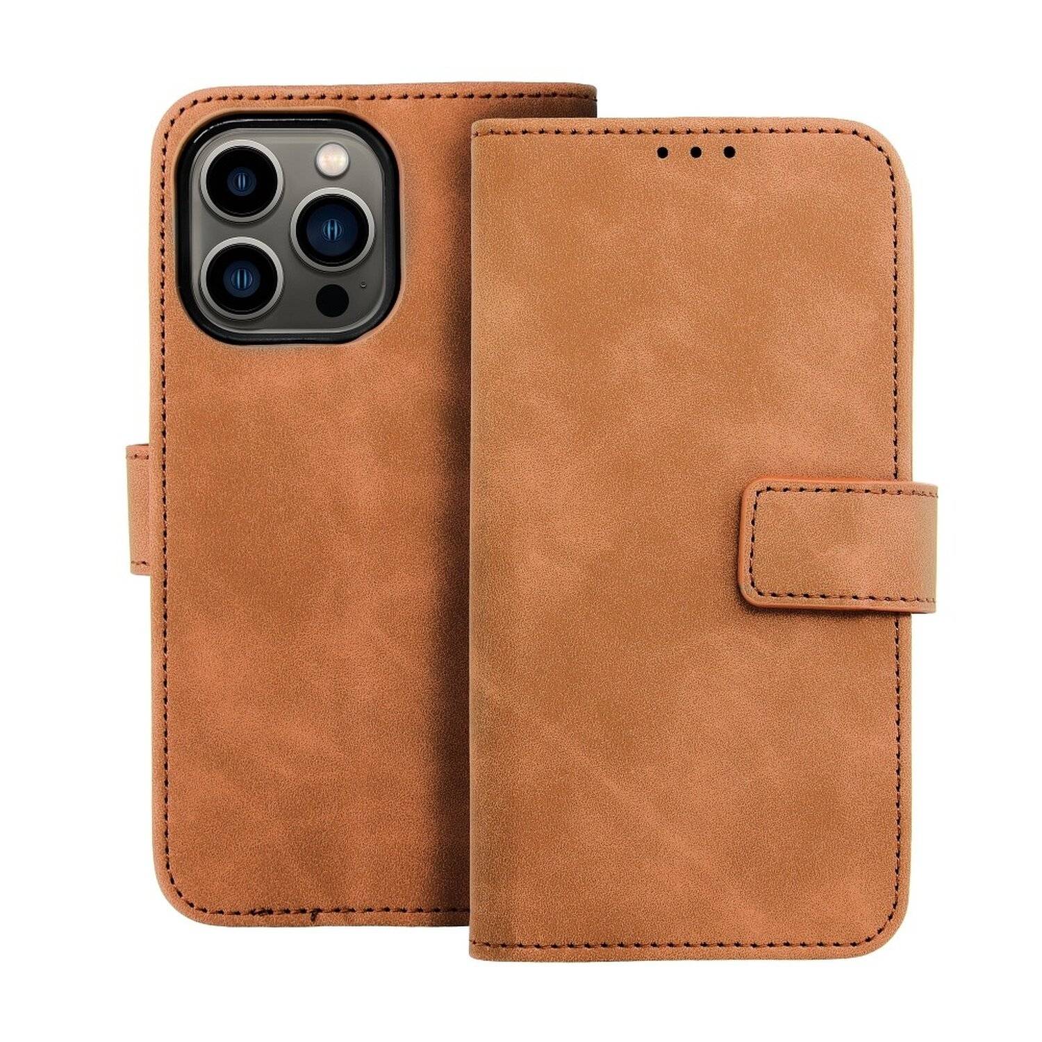 Tasche Holster TENDER Buch Schutzhülle Magnet Standfunktion Hülle kompatibel mit Samsung Galaxy A03S (A037G) Braun
