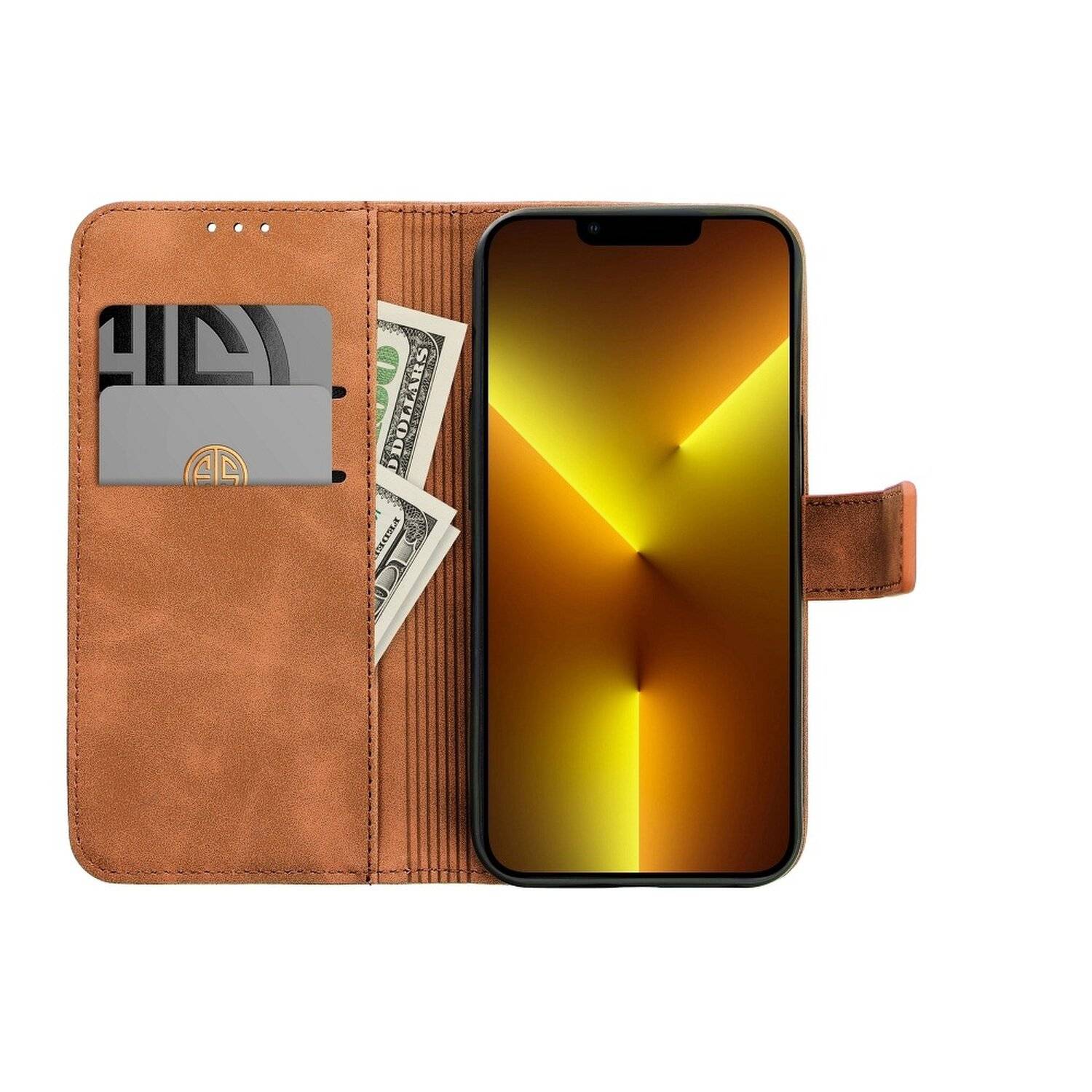 Tasche Holster TENDER Buch Schutzhülle Magnet Standfunktion Hülle kompatibel mit Samsung Galaxy A53 5G (SM-A536) Braun