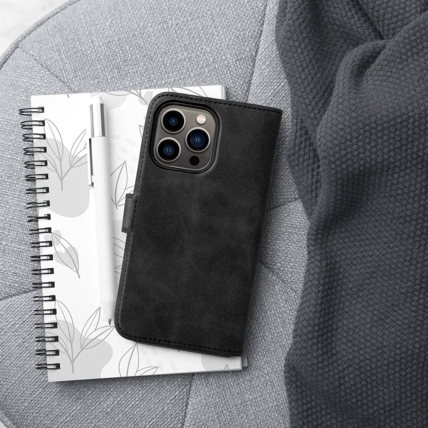 Tasche Holster TENDER Buch Schutzhülle Magnet Standfunktion Hülle kompatibel mit Xiaomi Redmi 10 Schwarz