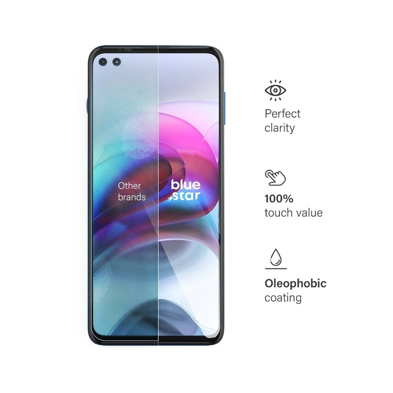 3X Schutz Schutz Glas 9H Tempered Glass Display Schutz Folie Display Glas Screen Protector für Motorola Moto G100