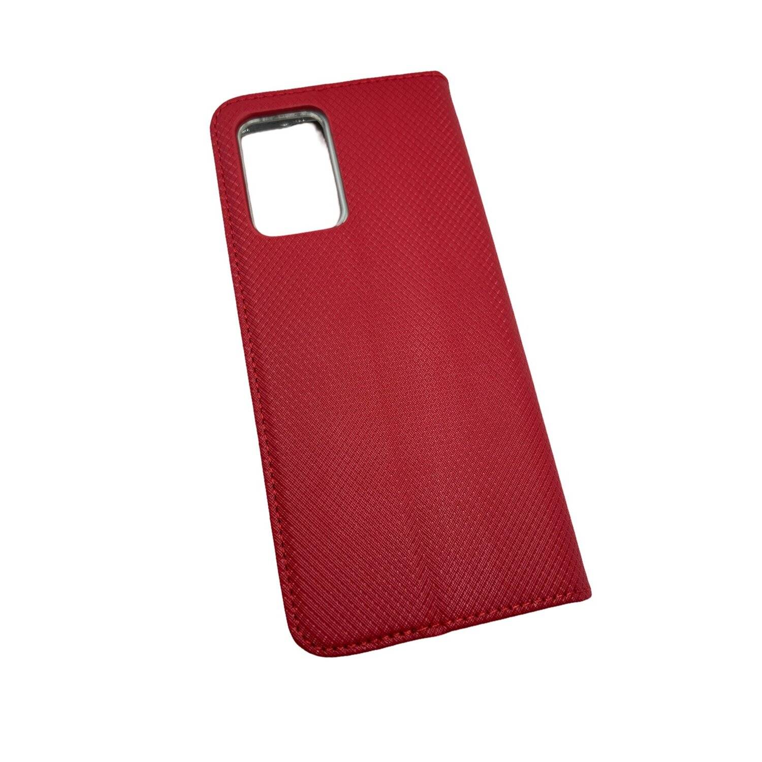Buch Tasche "Smart" kompatibel mit XIAOMI REDMI 10 Handy Hülle Etui Schutzhülle mit Standfunktion, Kartenfach Rot