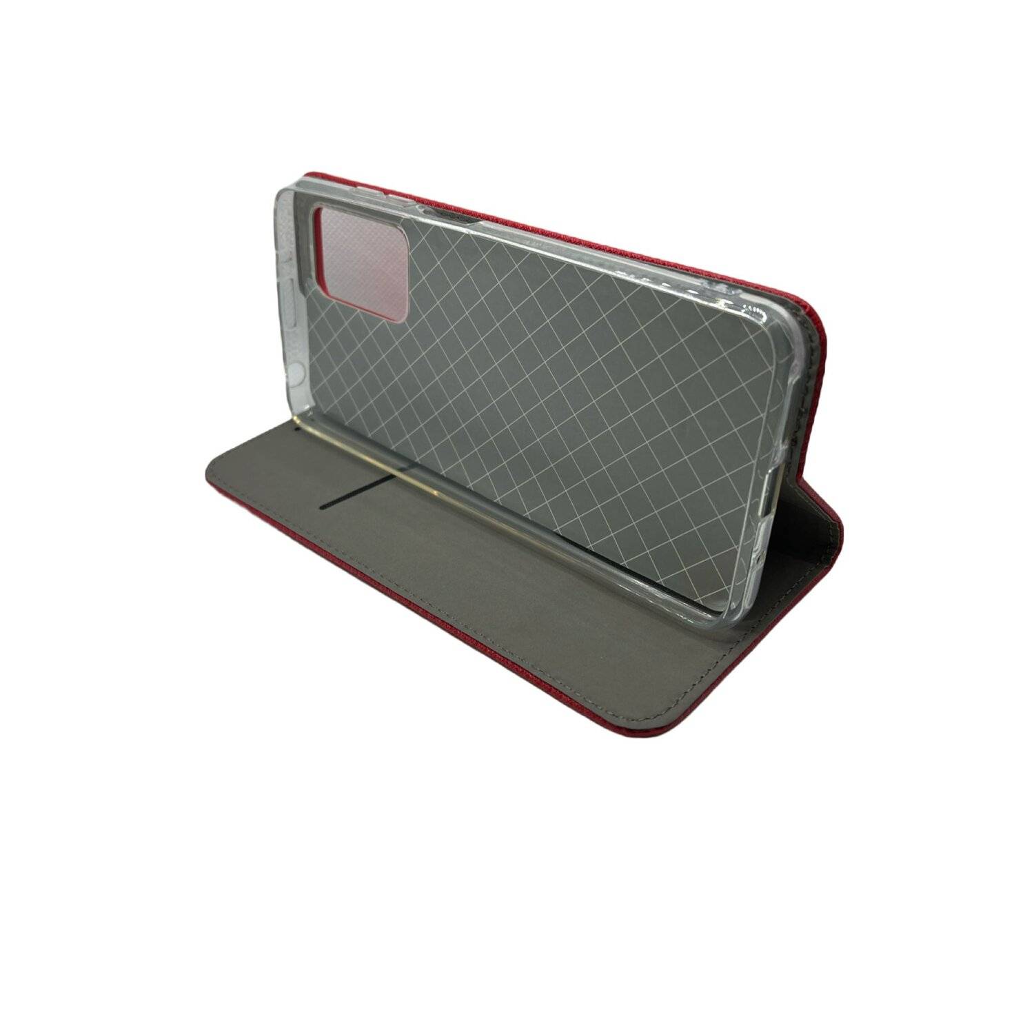 Buch Tasche "Smart" kompatibel mit XIAOMI REDMI 10 Handy Hülle Etui Schutzhülle mit Standfunktion, Kartenfach Rot