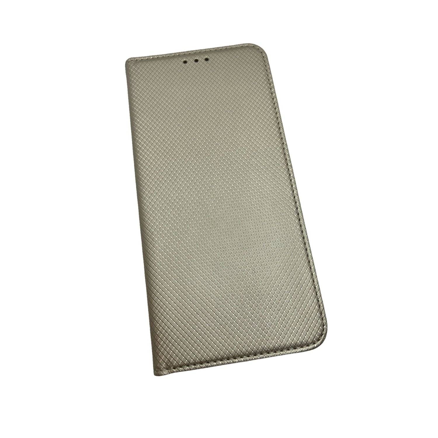 Buch Tasche "Smart" kompatibel mit XIAOMI REDMI 10 Handy Hülle Etui Schutzhülle mit Standfunktion, Kartenfach Gold