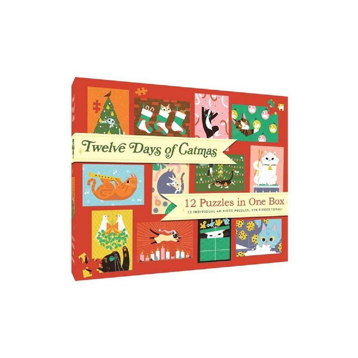 13798 - 12 Puzzles in einer Box: Twelve Days of Catmas - Puzzle, 576 Teile