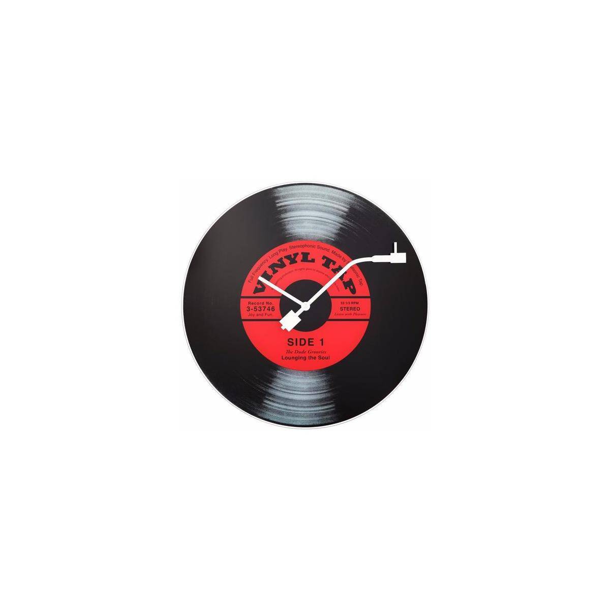 8141 - Wanduhr "Vinyl Tap", Glas, Schwarz, Ø 43 cm