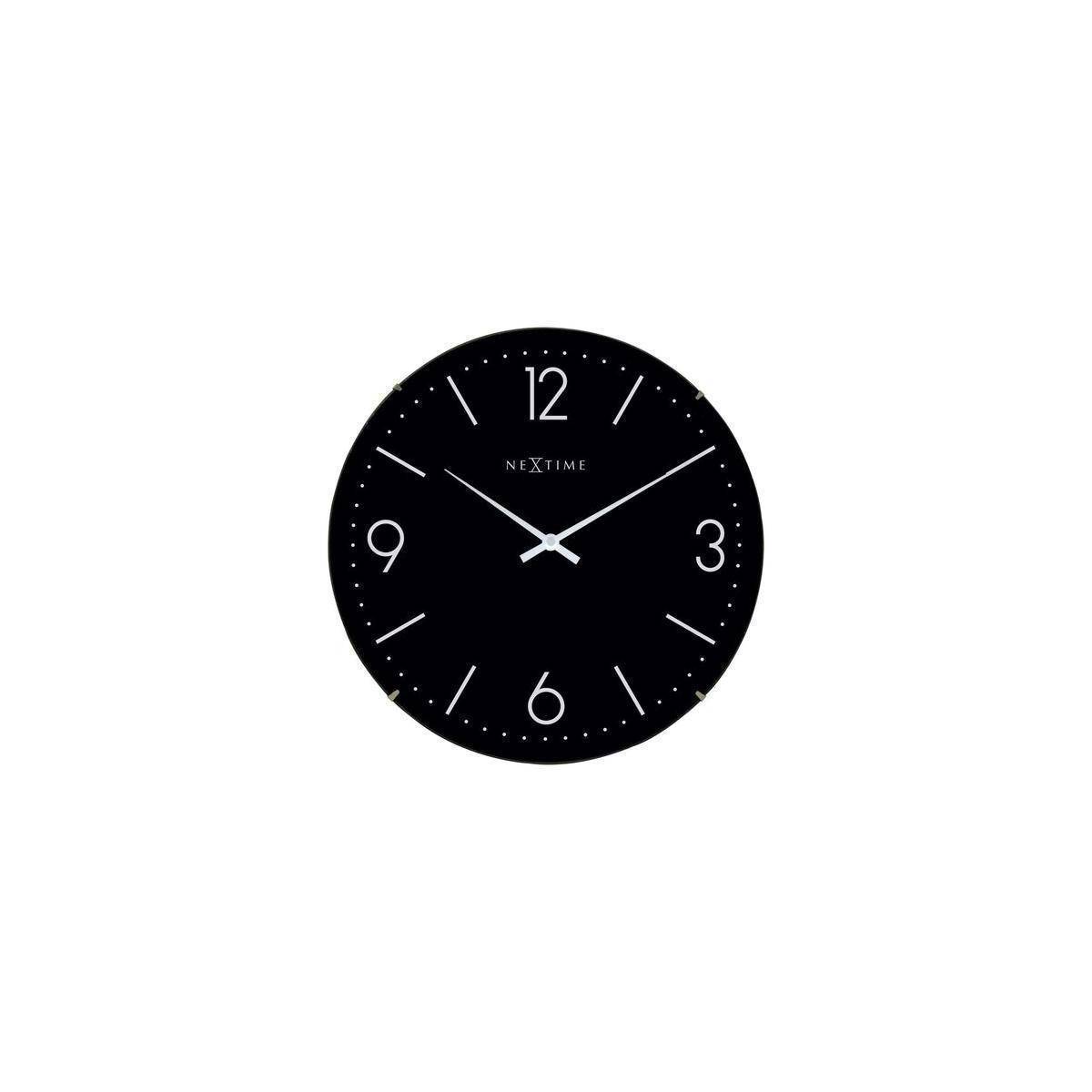 3157ZW - Wanduhr "Basic Dome", Glas, Schwarz, Ø 35 cm