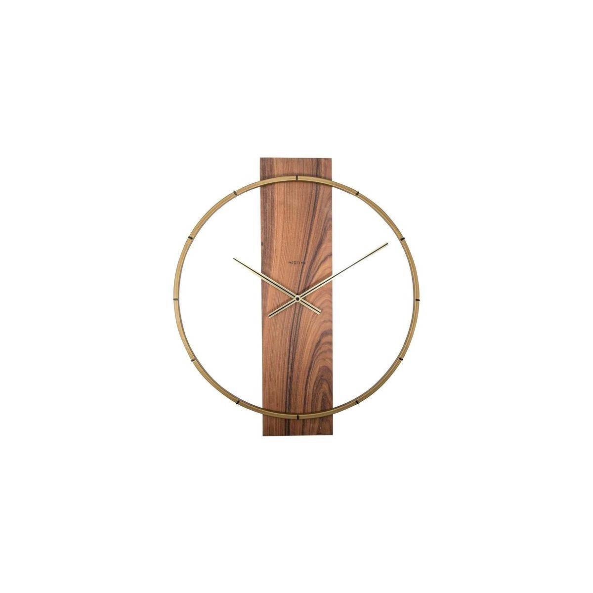 3195BR - Wanduhr "Carl", Holz/Stahl, Braun, 50,8 x 58,2 x 4,3 cm