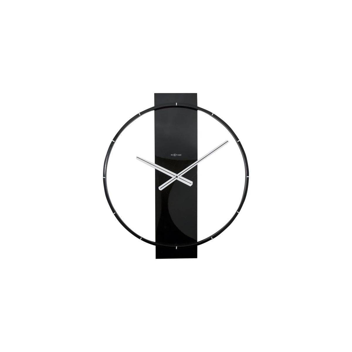 3195ZW - Wanduhr "Carl", Holz/Stahl, Schwarz, 50,8 x 58,2 x 4,3 cm