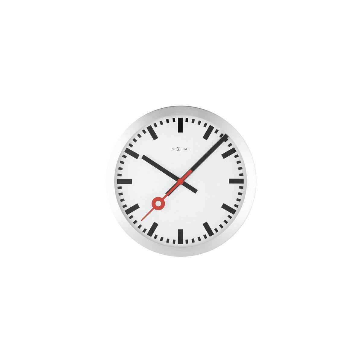 3999ST - Wanduhr "Station Stripe", Aluminium, gebürstet, 34,8 x 4,5 cm