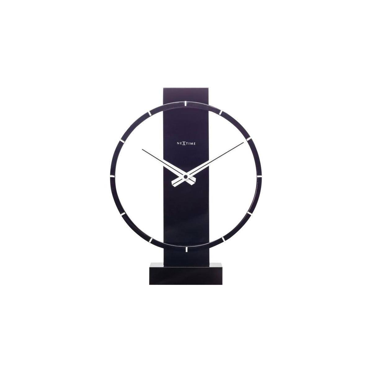 5226ZW - Tisch-/Wanduhr "Carl Small", Holz/Stahl, Schwarz, 34 x 27 cm