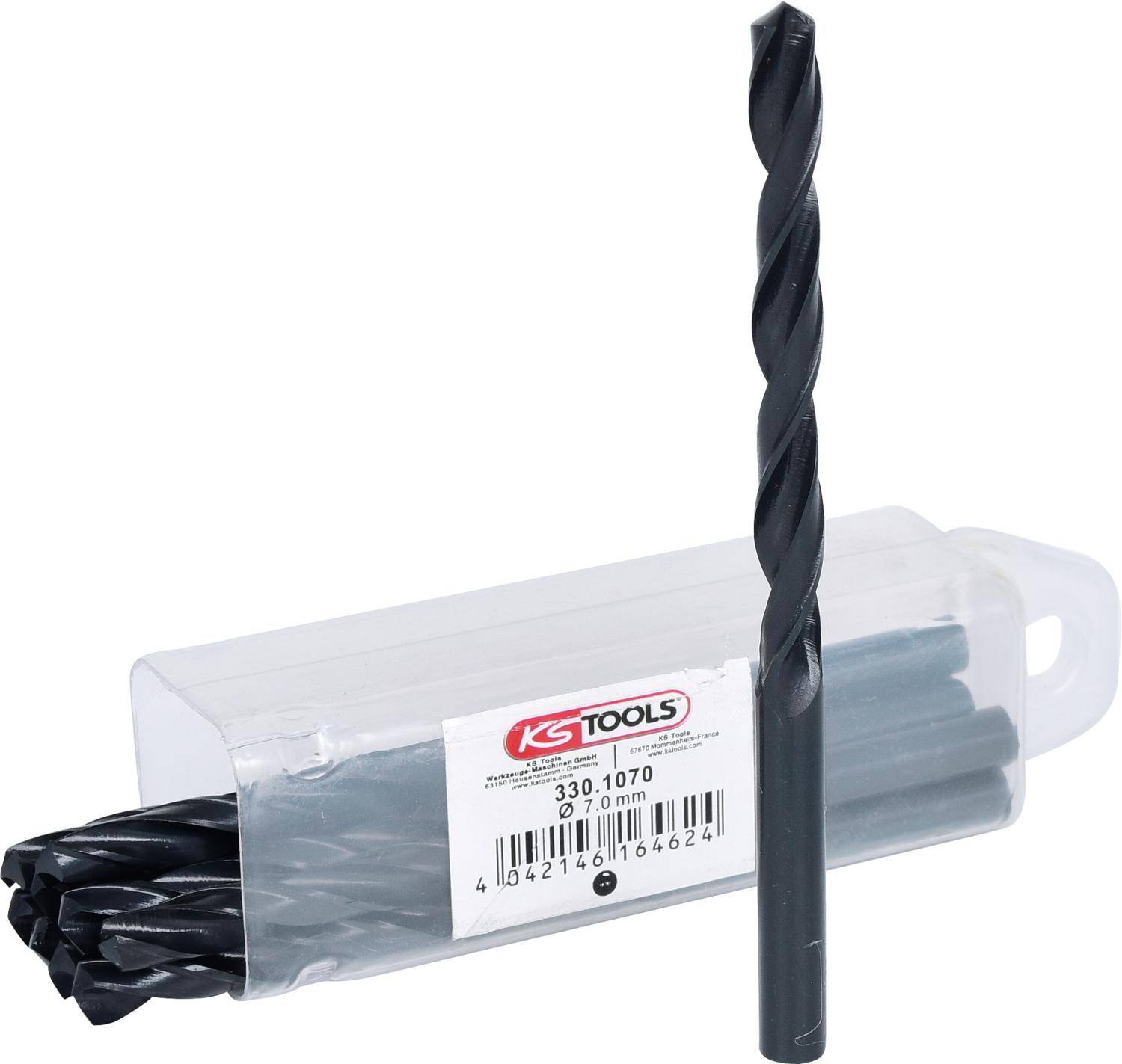 KS TOOLS HSS-R Spiralbohrer, 7mm, 10er Pack