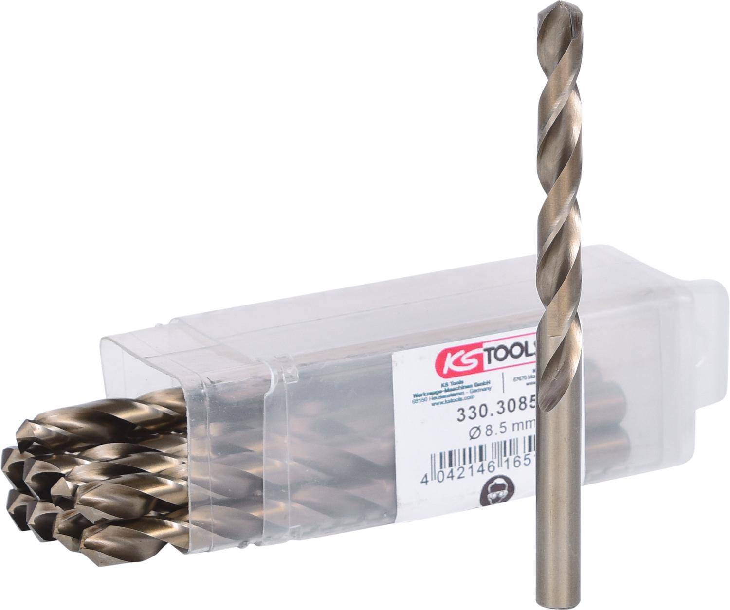 KS TOOLS HSS-G Co 5 Spiralbohrer, 8,5mm, 10er Pack
