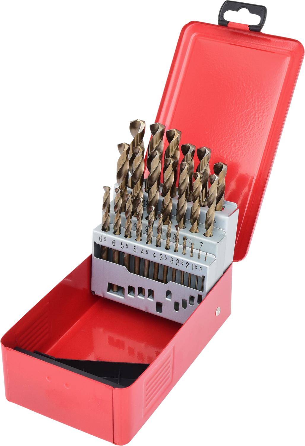 KS TOOLS HSS-G Co 5 Spiralbohrer-Satz, Stahlblechkassette, 25-tlg,