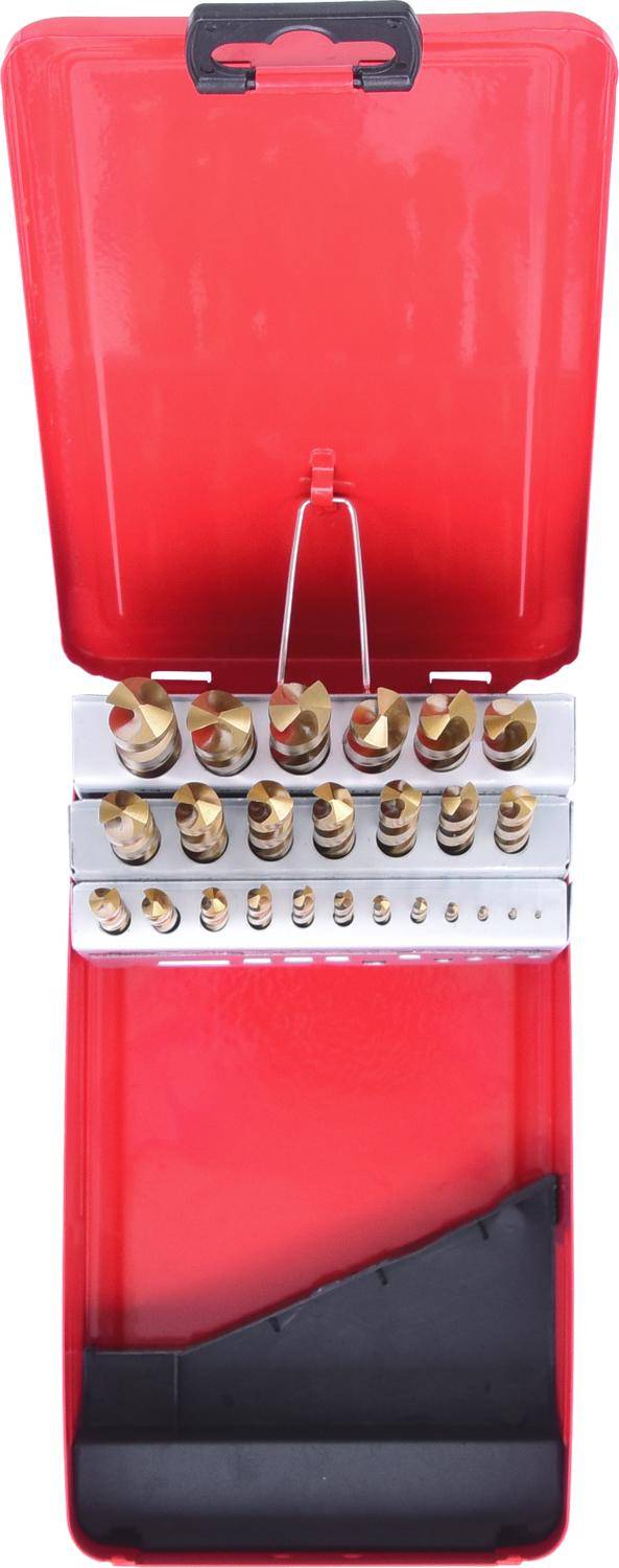 KS TOOLS HSS TiN Spiralbohrer-Satz, Stahlblechkassette 25-tlg 1-13mm