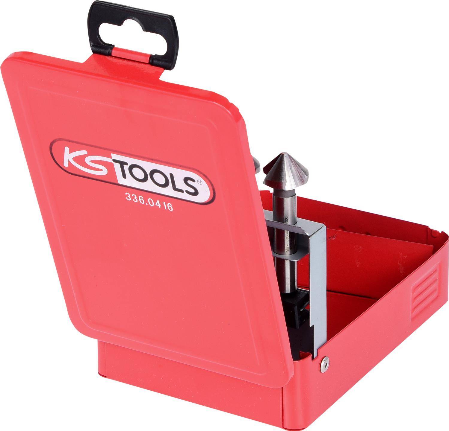 KS TOOLS HSS Co 5 Kegel-Entgratsenker-Satz, Stahlblechkassette 6-tlg