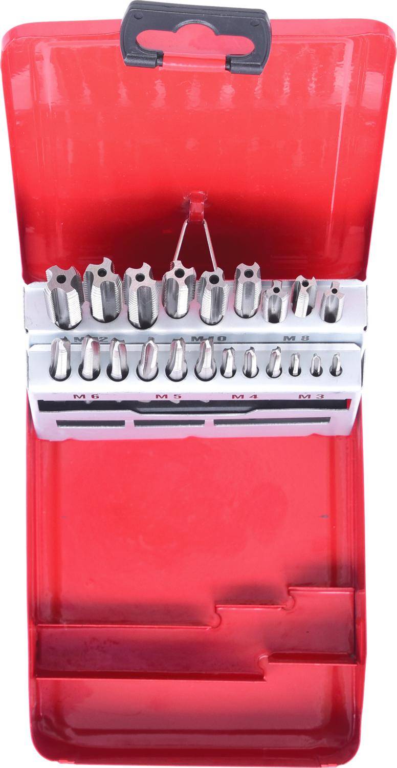 KS TOOLS HSS Handgewindebohrer-Satz M, Stahlblechkassette 21-tlgM3-M12