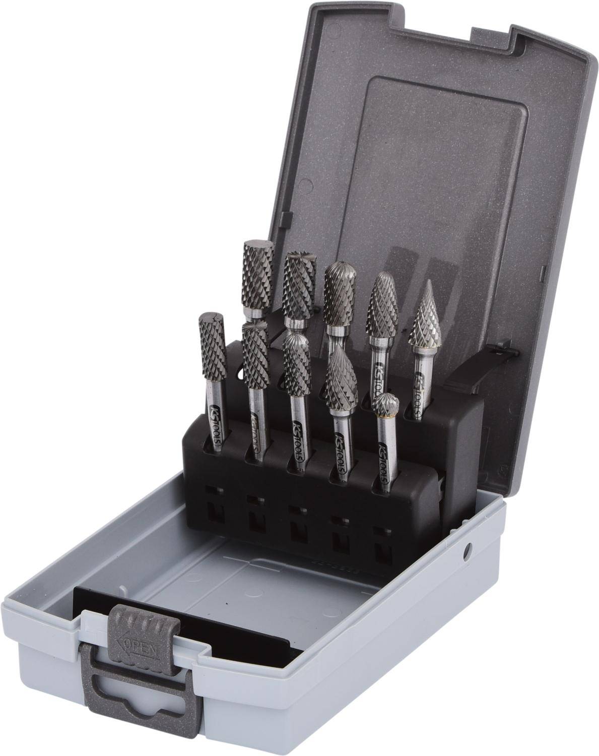 KS TOOLS HM Frsstift-Satz, Kunststoffkassette, 10-tlg