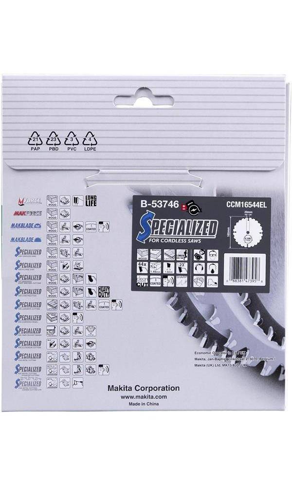 makita Kreissgeblatt B-53746 SPECIALIZED D.165mm Bohrung 20mm 44 Zhne