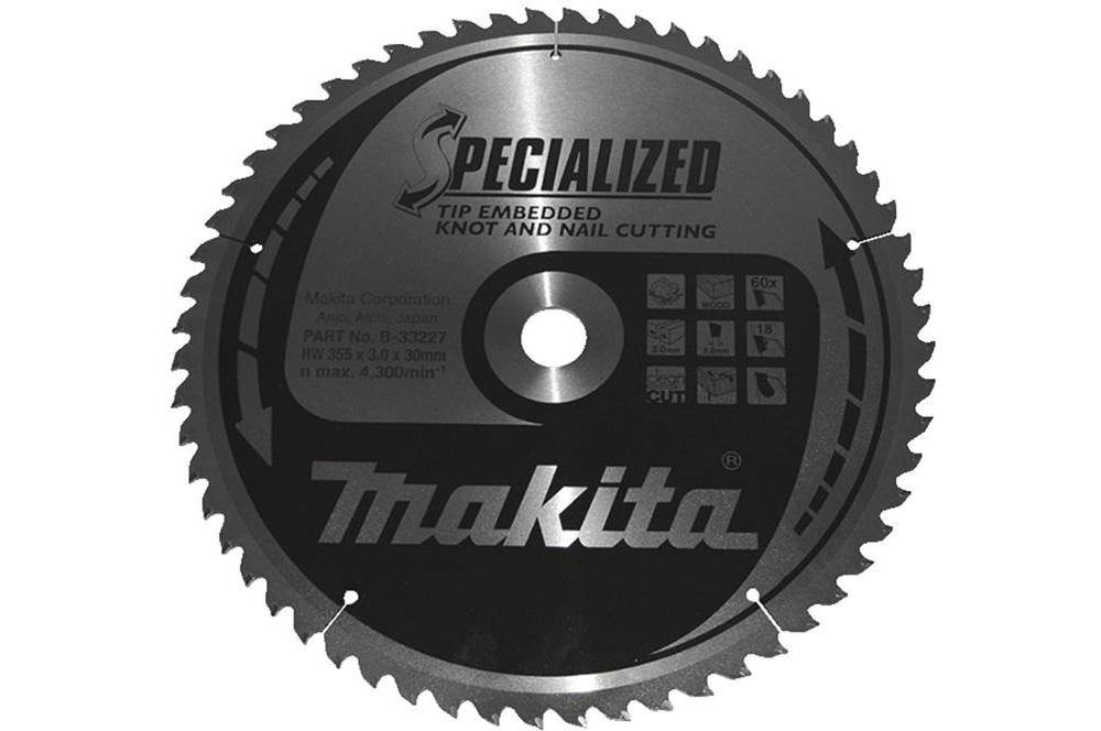makita Kreissgeblatt B-33227 SPECIALIZED D.355mm Bohrung 30mm 60 Zhne
