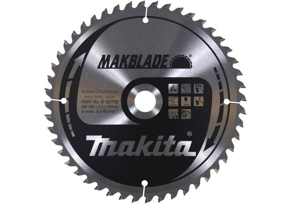 makita Kreissgeblatt B-32758 MAKBLADE D.190mm Bohrung 20mm 48 Zhne