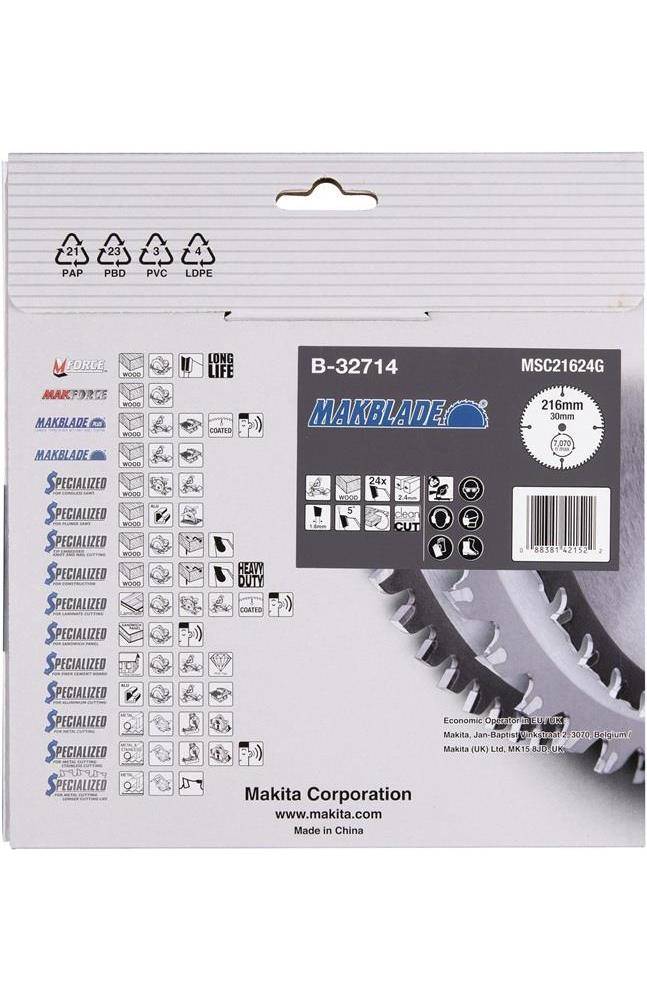 makita Kreissgeblatt B-32714 MAKBLADE D.216mm Bohrung 30mm 24 Zhne