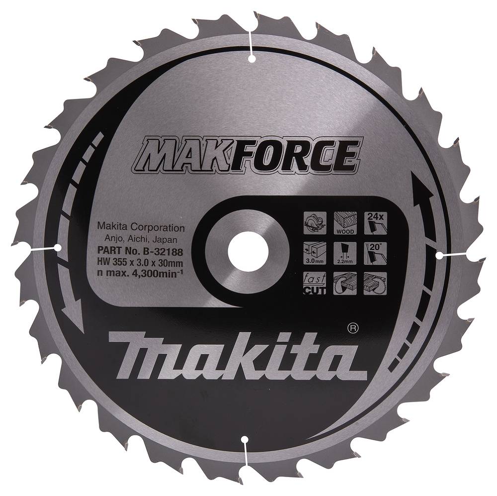 Makita Kreissägeblatt MAKFORCE 355 x 30 mm • 24 Zähne • Holz