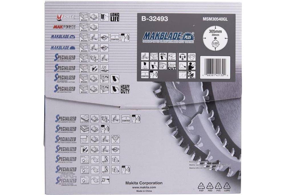makita Kreissgeblatt B-32493 MAKBLADE+ D.305mm Bohrung 30mm 40 Zhne