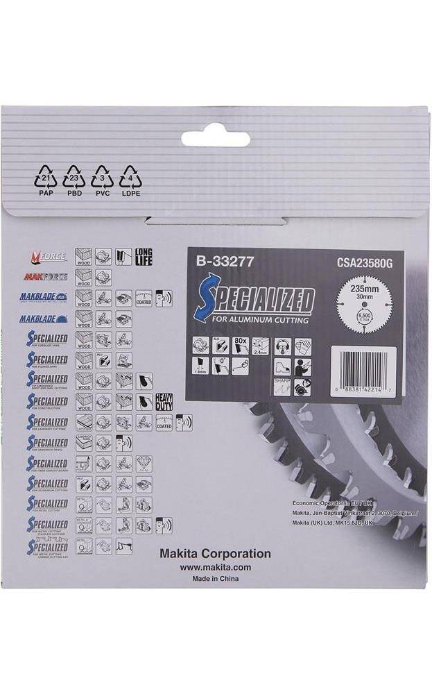makita Kreissgeblatt B-33277 SPECIALIZED D.235mm Bohrung 30mm 80 Zhne