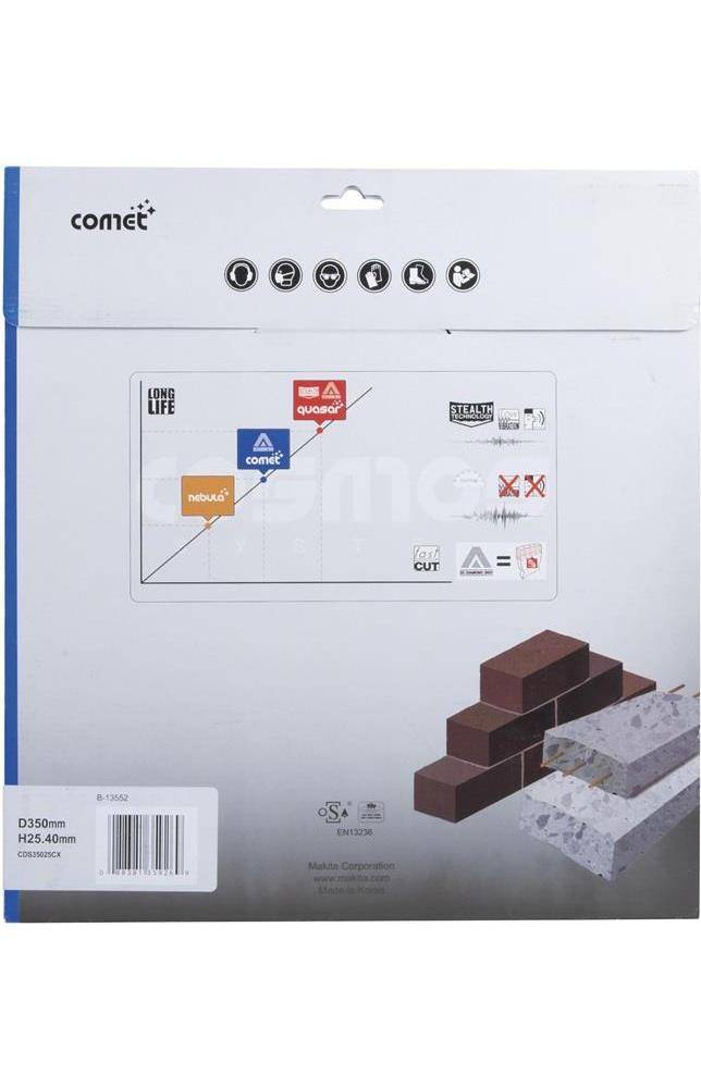 makita Diamantscheibe B-13552 D.350mm Bohrung 25,4mm COMET 10 mm