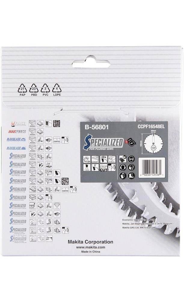 makita Kreissgeblatt B-56801 SPECIALIZED D.165mm Bohrung 20mm 48 Zhne