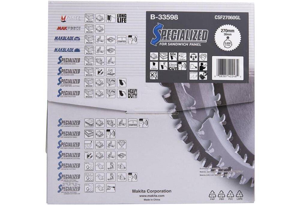 makita Kreissgeblatt B-33598 SPECIALIZED D.270mm Bohrung 30mm 60 Zhne