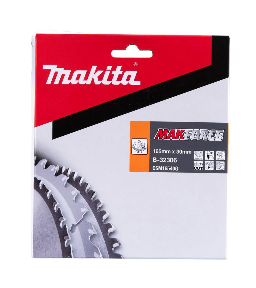 Makita Sägeblatt, MAKFORCE TCT T.C.T. • 165 x 30 mm • 40 Zähne • 2,4 mm • Holz