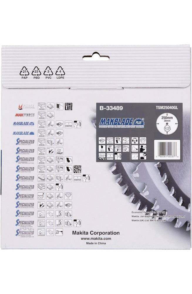 makita Kreissgeblatt B-33489 MAKBLADE+ D.250mm Bohrung 30mm 40 Zhne
