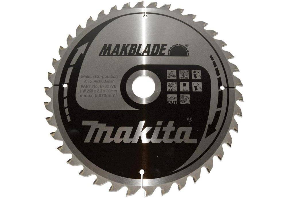 makita Kreissgeblatt B-32770 MAKBLADE D.260mm Bohrung 30mm 40 Zhne