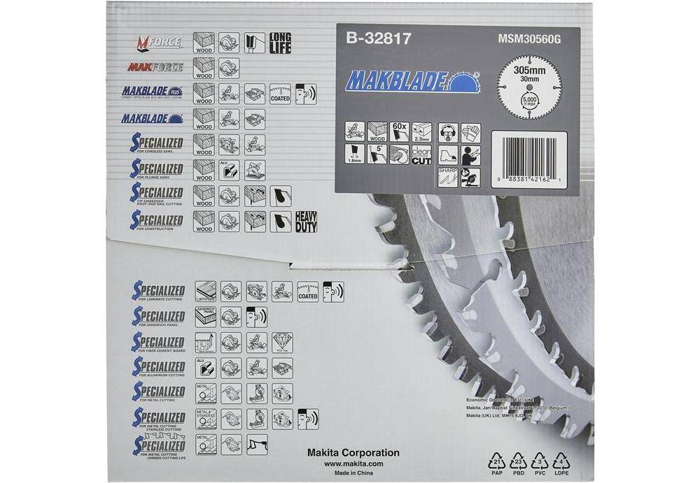 makita Kreissgeblatt B-32817 MAKBLADE D.305mm Bohrung 30mm 60 Zhne
