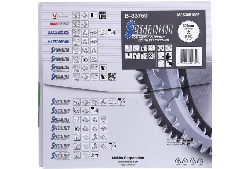 makita Kreissgeblatt B-33750 SPECIALIZED D.305mm Bohrung 1Zoll, 100