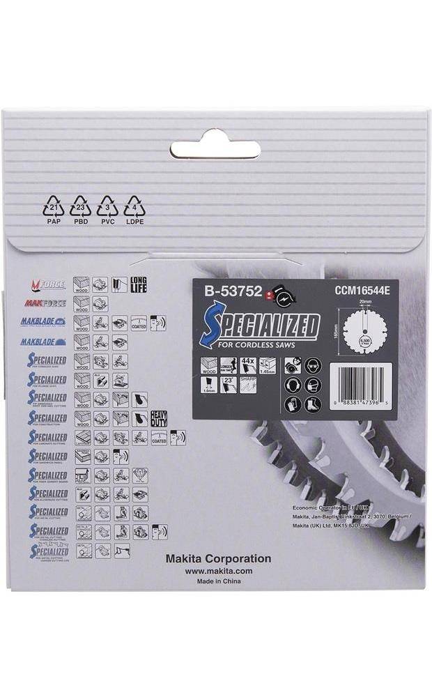 makita Kreissgeblatt B-53752 SPECIALIZED D.165mm Bohrung 20mm 44 Zhne