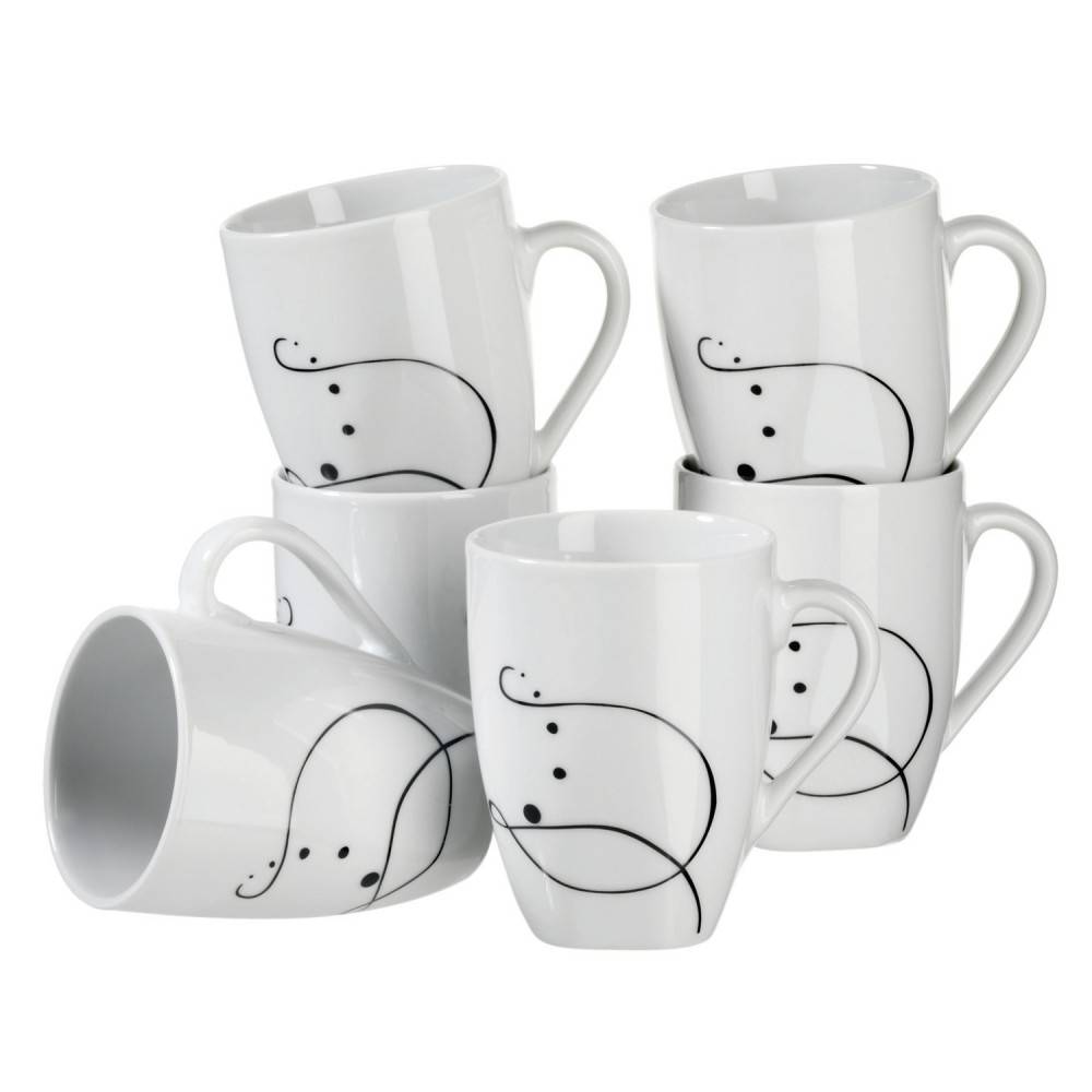 Mäser 922221 Chanson Kaffeebecher, 310 ml, weiß (6er Pack)