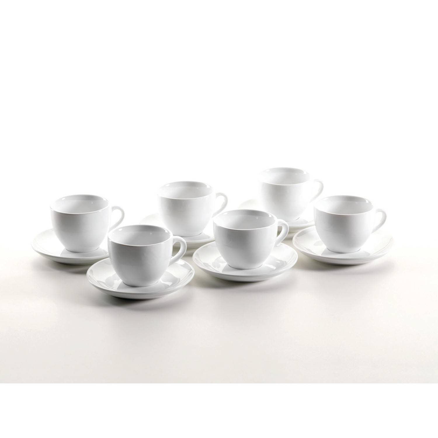 Mäser 924228 COLOMBIA Cappuccinotasse mit Unterteller, weiß, 12-teilig (1 Set)
