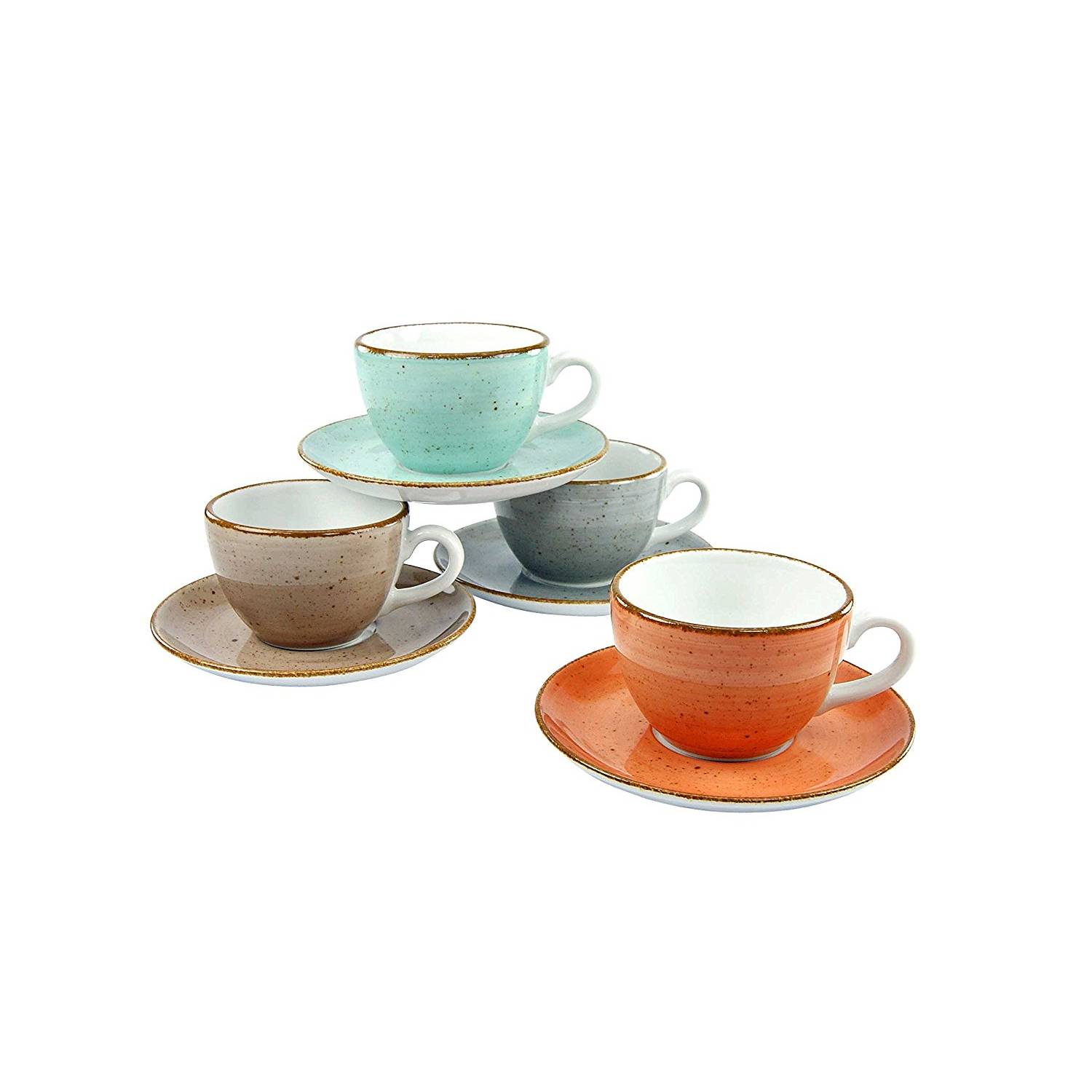 CreaTable 17725 Kaffeetasse / Kaffee-Obere Vintage Nature, mehrfarbig (1 Set, 8-teilig)