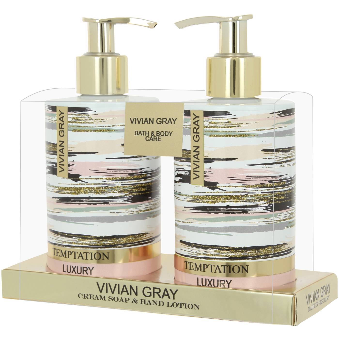 VIVIAN GRAY 1062 Handpflegeset Temptation Luxury, Schwertlilie, Vanille & Patschuli, gold (500 ml)