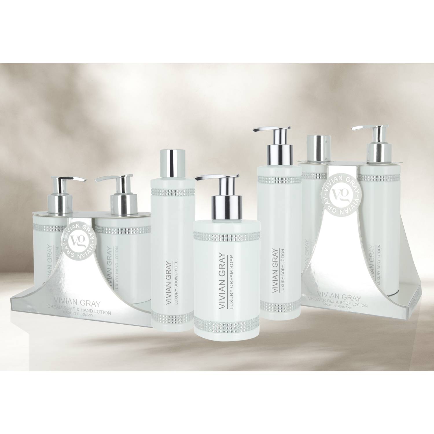 VIVIAN GRAY 3296 Handpflegeset White Crystals, grüner Tee mit Zitrusnoten, weiß/silberfarben (1 Set, 2-teilig, 500 ml)