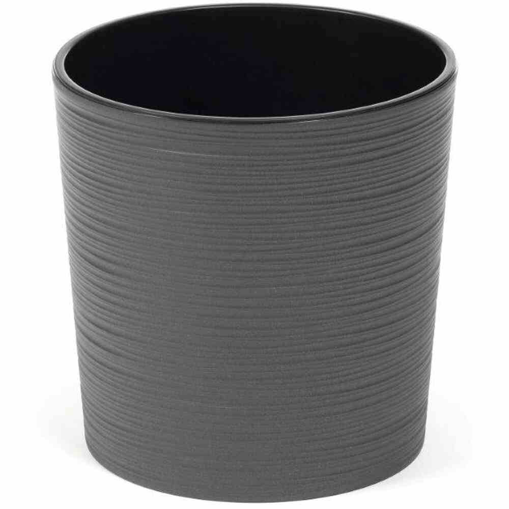 Siena Garden 722-50 Pflanzgefäß Lens gf 25cm Kunststoff, D25xH25,5 cm, anthrazit
